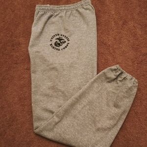 UNITED STATES MARINE CORPS LOGO SWEATPANTS (LIGHT GRAY & BLACK)